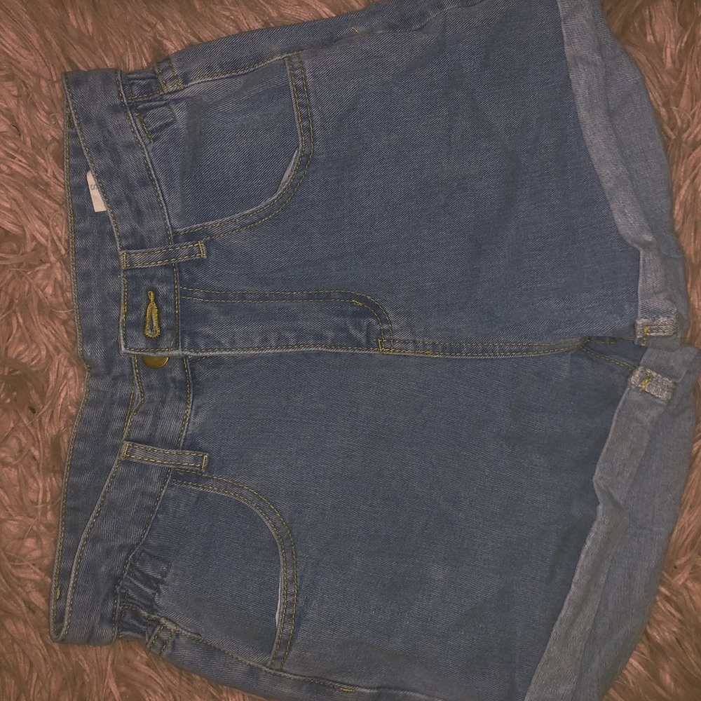High waisted jean shorts